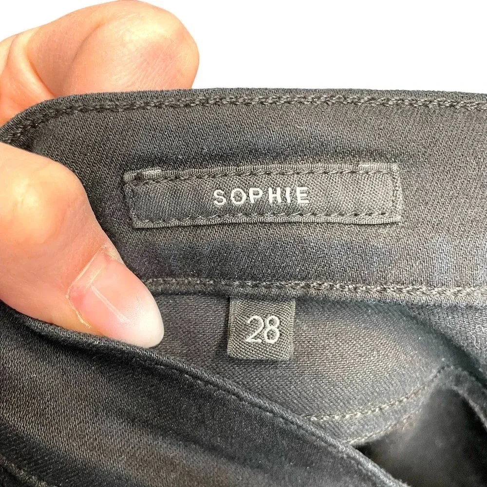 Agolde Sophie Skinny Jeans High Rise Distressed‎ Moonstruck Wash Black Size 28 - Image 11