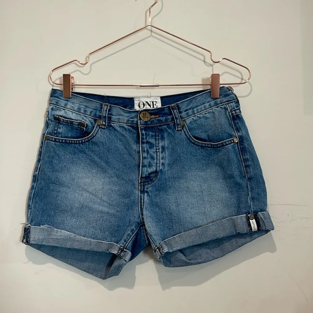 ONE by teaspoon Chargers Long line low waist, med rise relaxed fit denim shorts. - Image 6