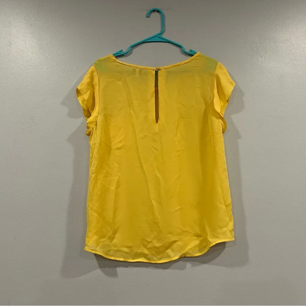 Joie 100% Silk Rancher Yellow Pocket Shell Top Large L - Image 3
