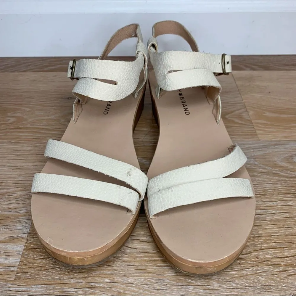 Lucky Brand  Hecilia Leather Wedge Strappy Sandals - Image 6