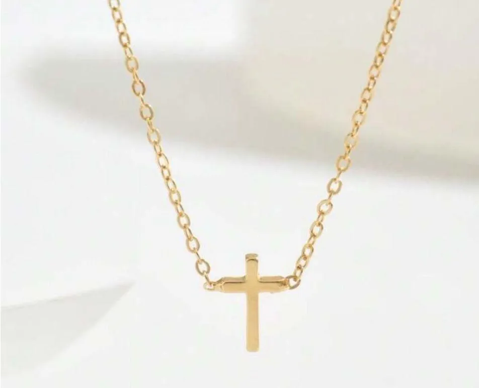Gold Cross Pendant Necklace - Image 3