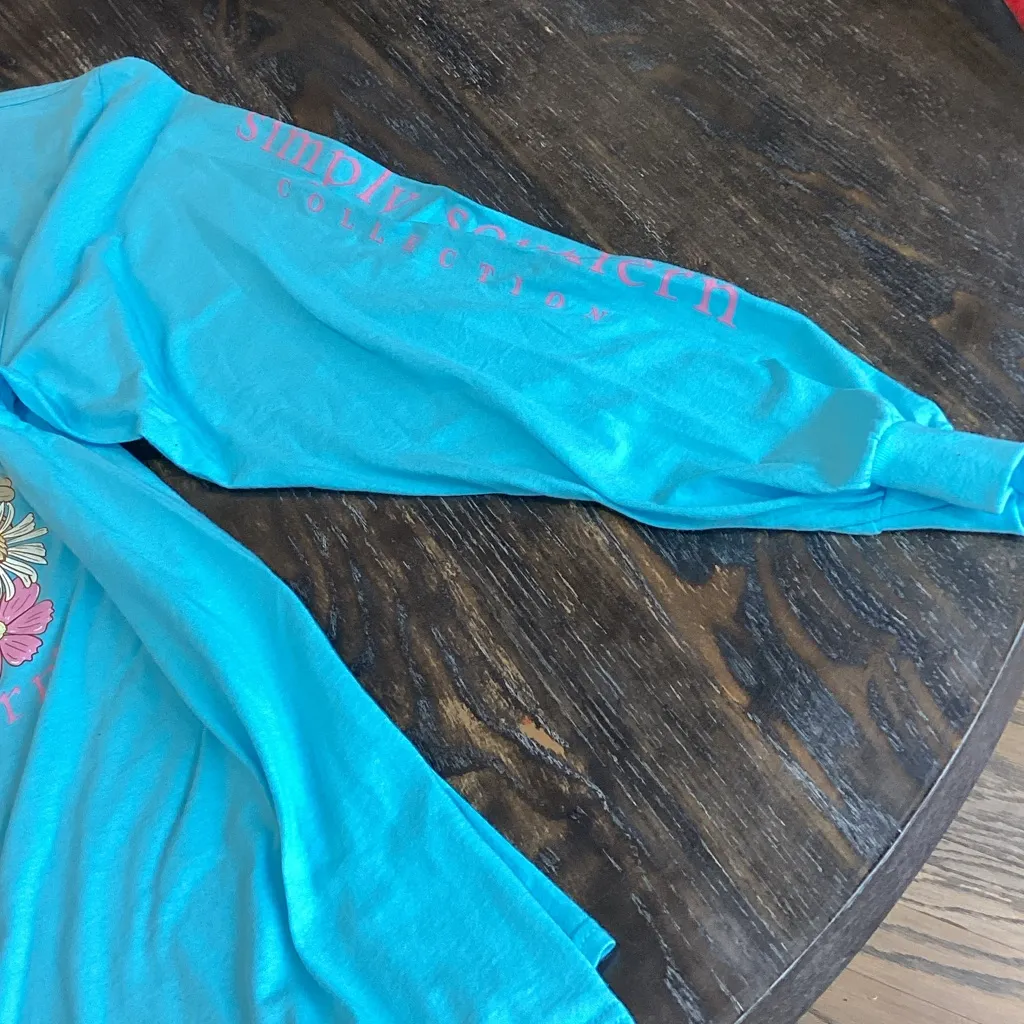 Simply Southern Turquoise Less People More Dogs Long Sleeve T-shirt - Image 3