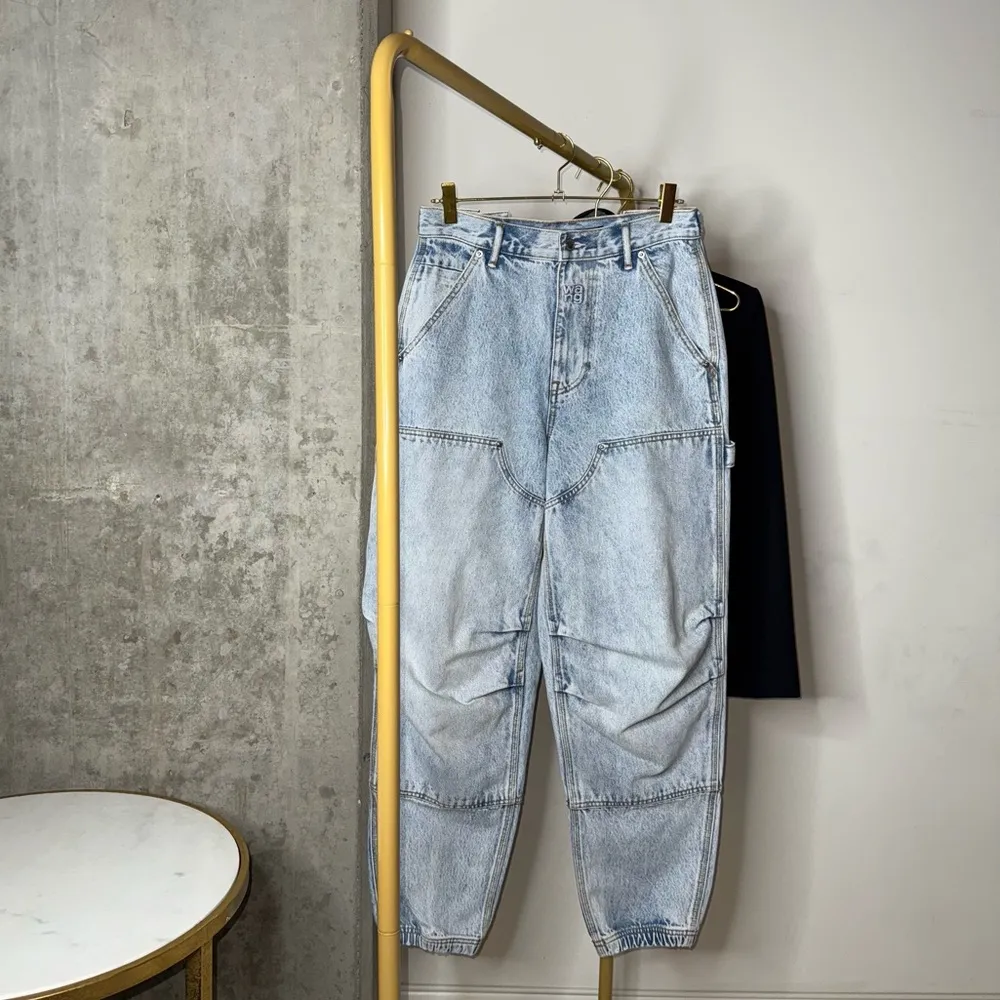 Alexander Wang Double Front Carpenter Jeans in Pebble Bleach - Image 6