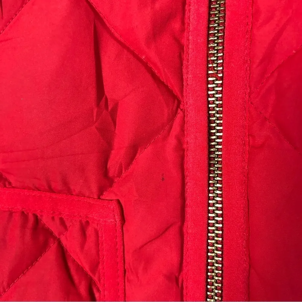 J. Crew Red Quilted Sleeveless Vest XXS - Image 4
