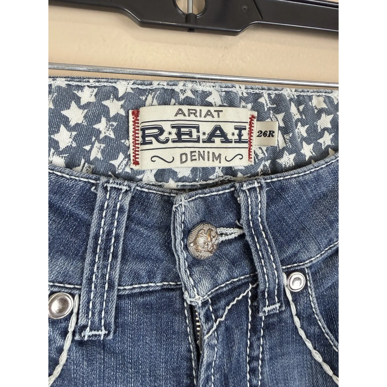 Ariat Real Denim Skinny Low Rise Jeans Women’s Size 26R Frayed Hem - Image 4