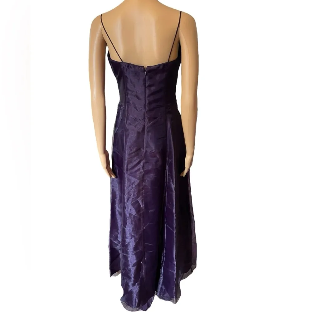Zum Zum Niki Livas Vintage 90s Witchy Goth Moody Purple Iridescent Formal Dress Size 8 - Image 5
