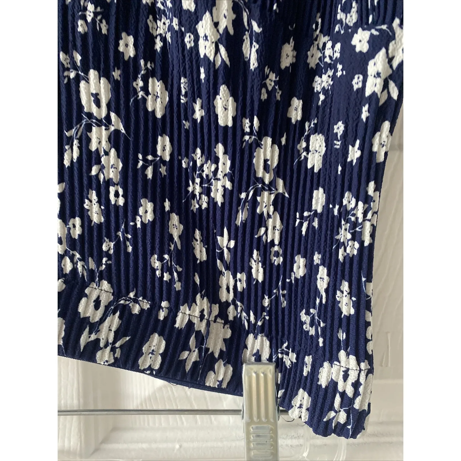 Alice Blue Womens XL‎ Navy Floral Pleated MIDI Skirt Cottagecore - Image 2