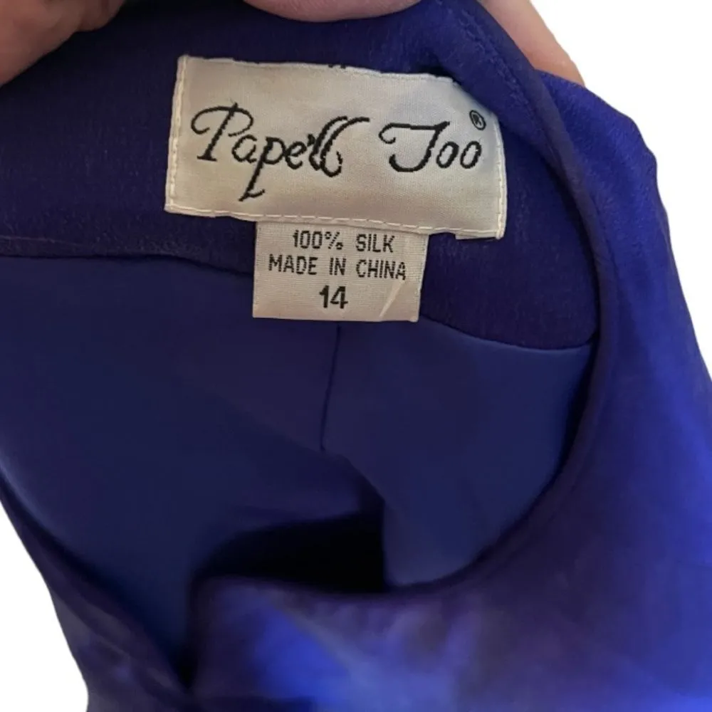 Vintage Papell Too Silk Skirt‎ Set Size 14 - Image 5