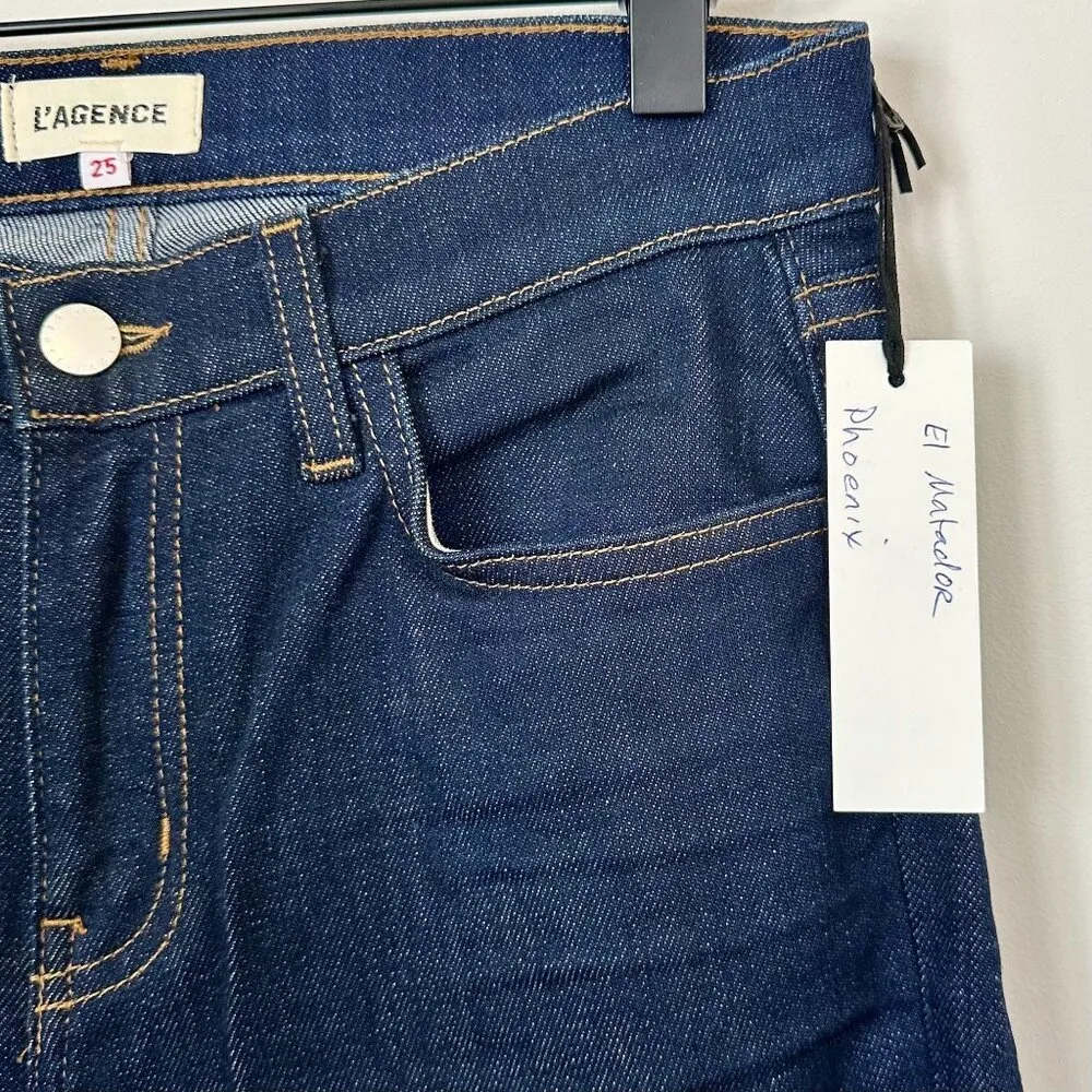 NWT L'AGENCE El Matador French Slim Raw Hem Jeans in Phoenix - Size 25 - Image 3