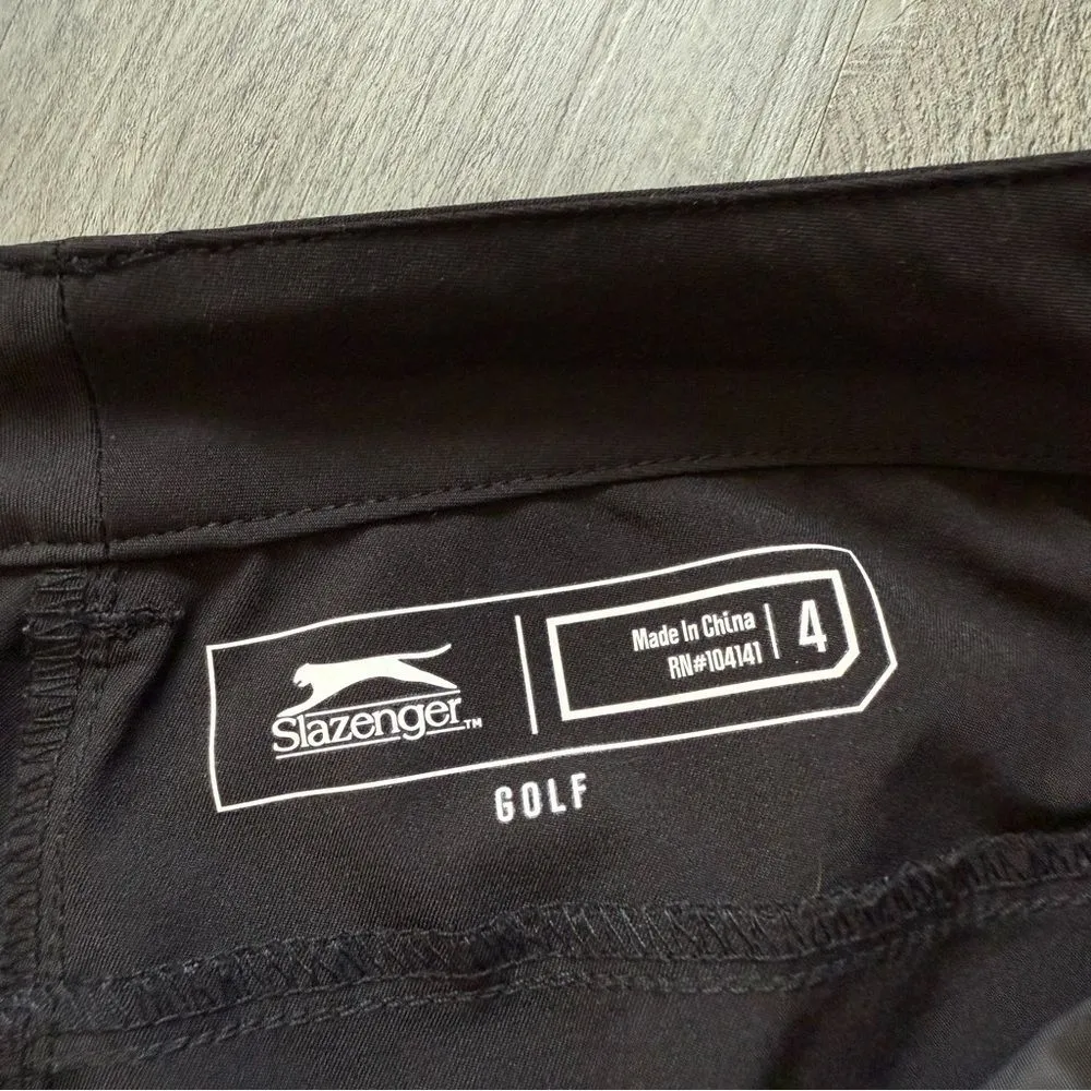 Slazenger Golf Pants Black 4 Stretch Zipper Pockets Split Hem - Image 3
