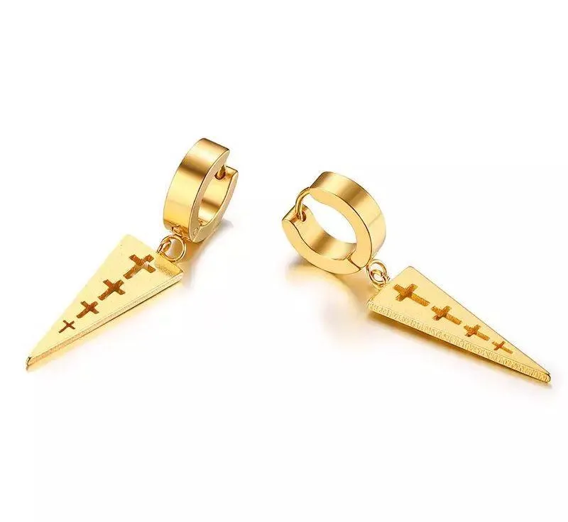 1 Pair Stainless Steel Triangle Unisex Earring - Image 3