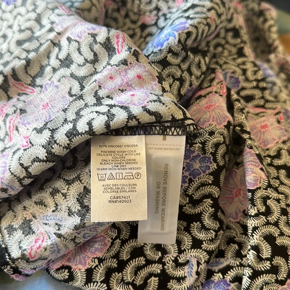 Loft NWT Women  Dresses | Floral Ruched Midi Dress Black - Image 7