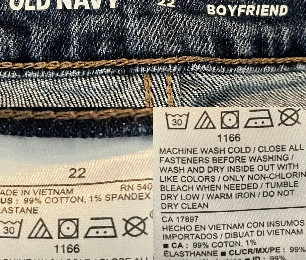 Old Navy Womens Shorts Blue Jean Denim Mid Rise Boyfriend Distress Plus Size 22 - Image 11