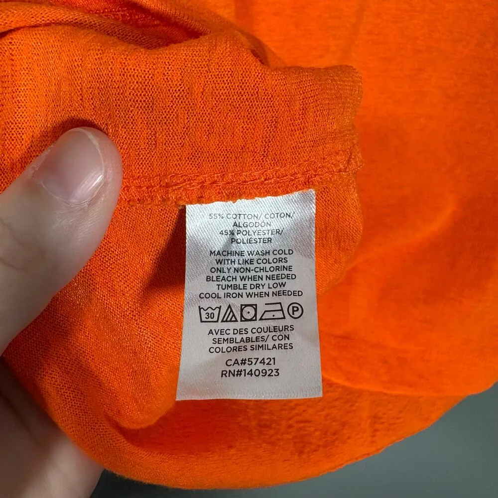 Ann Taylor LOFT Women's Orange Sleeveless Knit Top - Size Small - Pleated Detail - Image 5