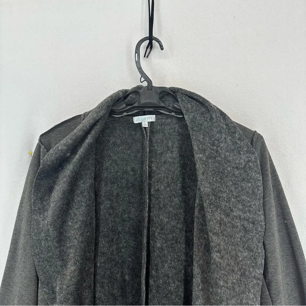 Jun & Ivy Waterfall Cardigan Coat Long Open Front Womens Small Grey - Image 2