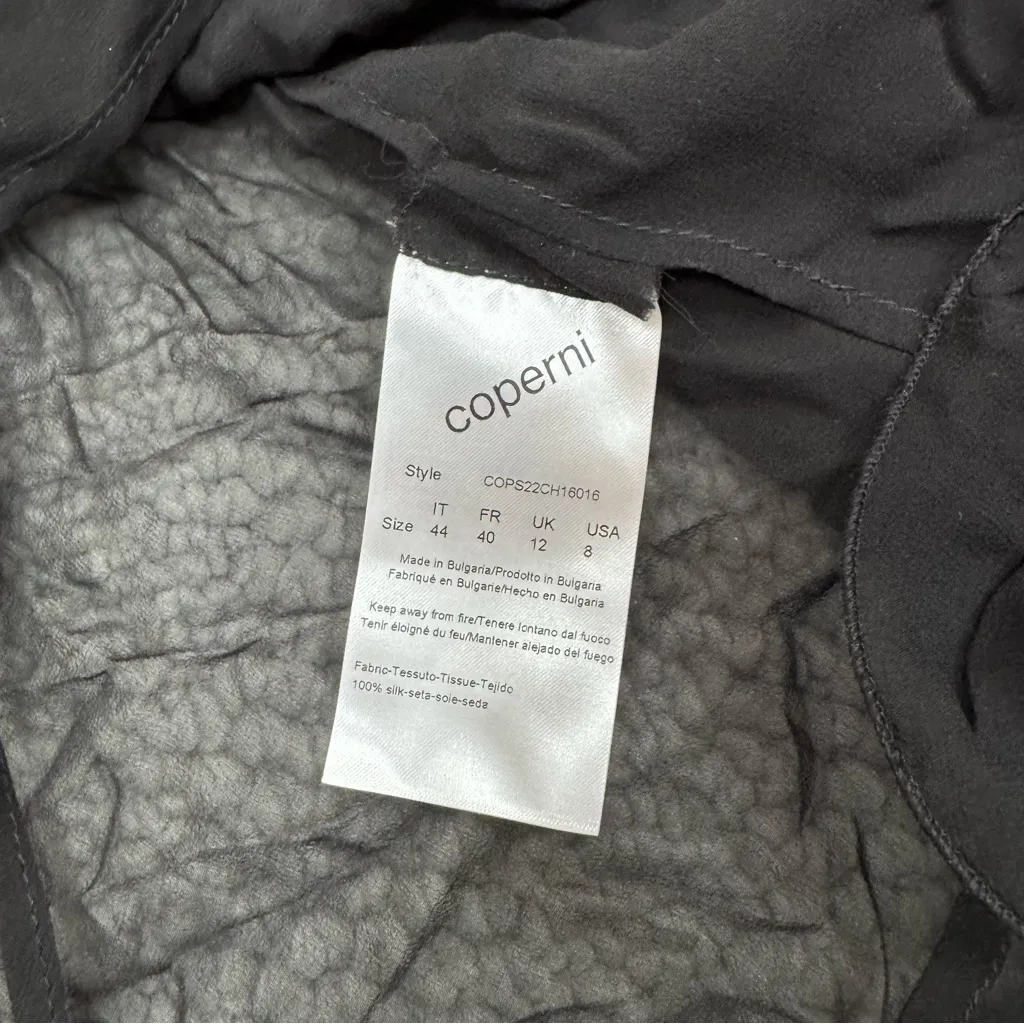 NWT Coperni Sheer Ruffle Blouse Black Size 8 - Image 3