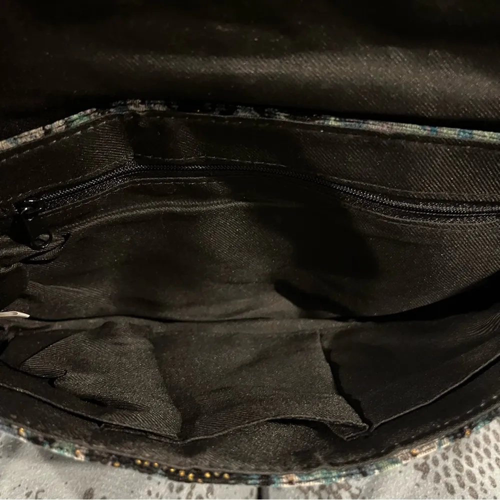 🍒VINTAGE TEAL TAPESTRY MINI BAG 🍒 Green - Image 7