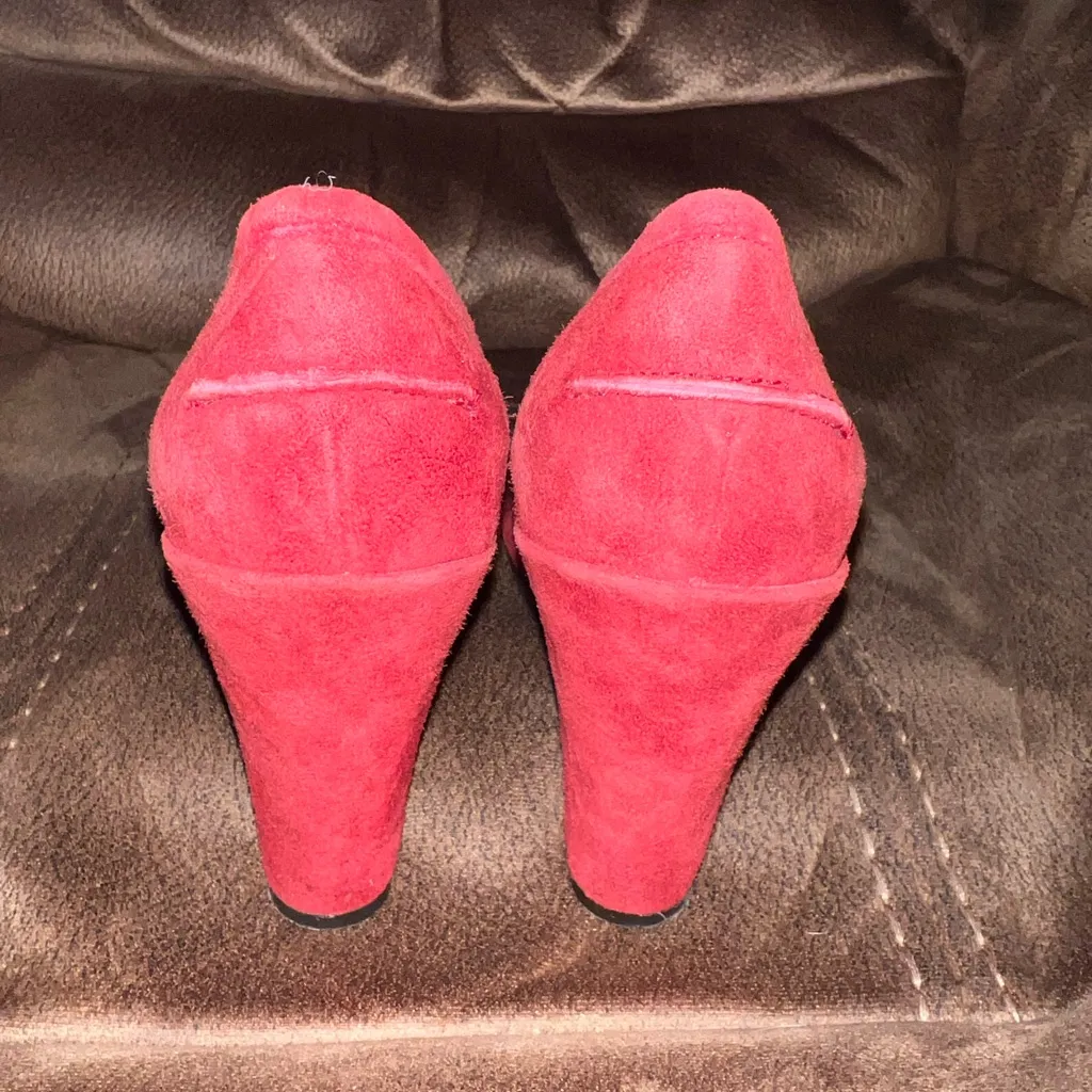 Sam Edelman  Red Suede Tassel Loafer Heels - Image 5