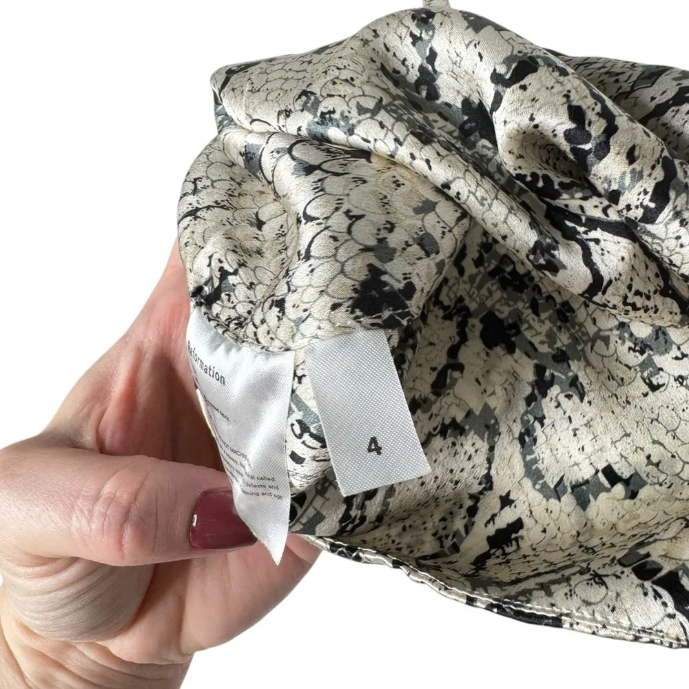 REFORMATION 100% Silk Snake Skin Python Set Animal Print Cropped Matching Set 4 - Image 13