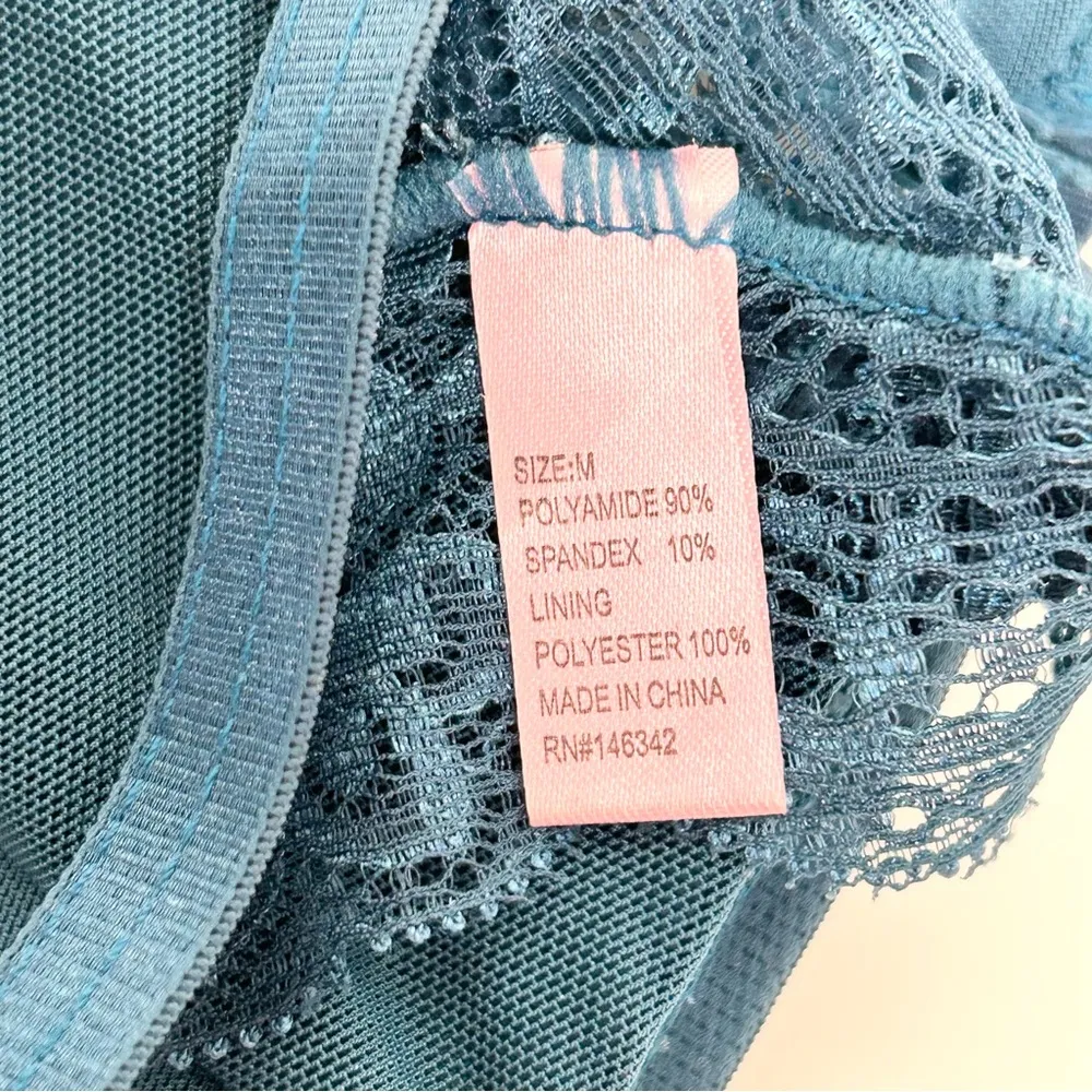Teal Lace Bra Medium NWOT Blue - Image 5