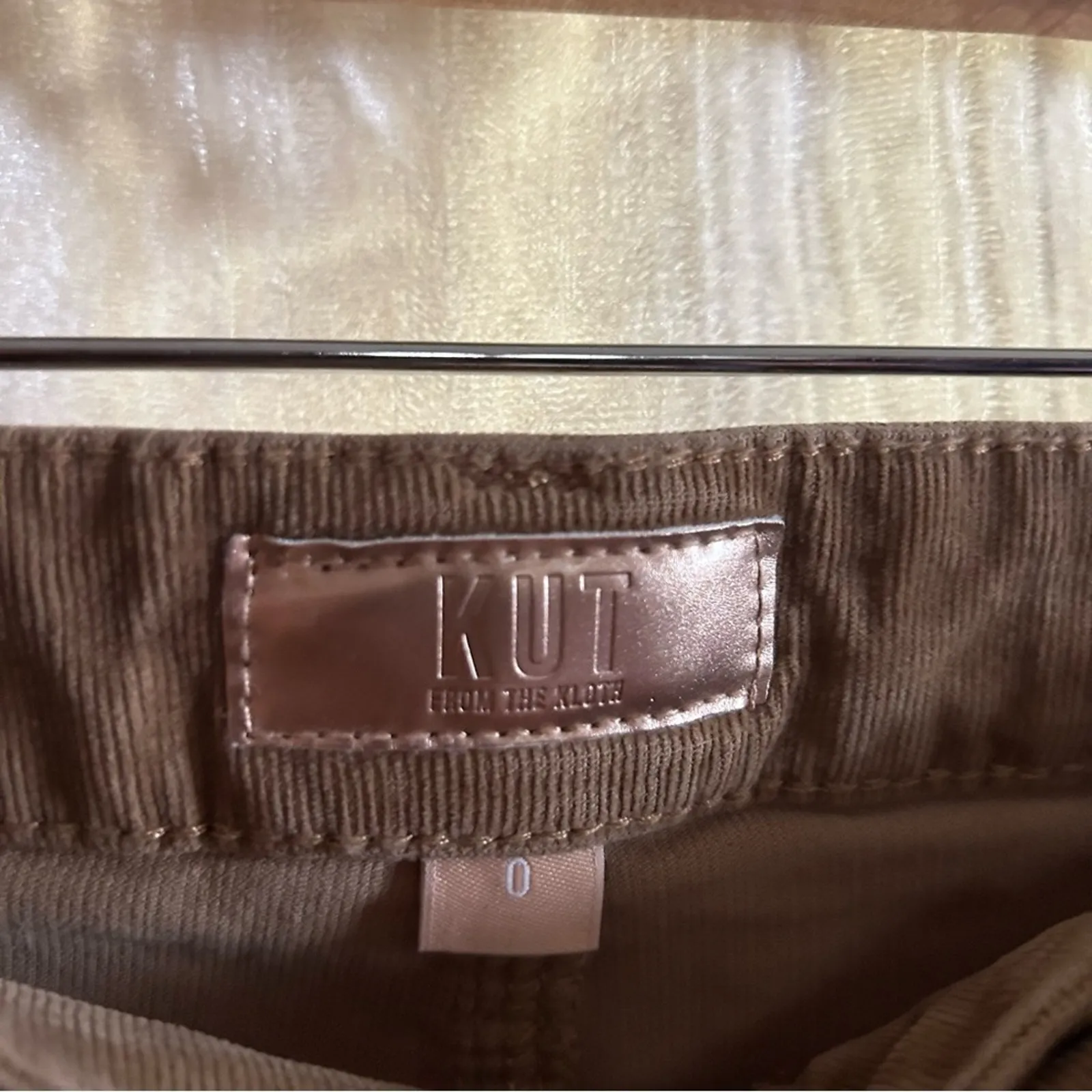 Kut from the Kloth Diana Skinny Corduroy Pants Khaki Tan Beige NWT‎ Size 0 - Image 5