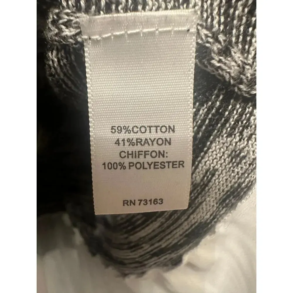 Cable & Gauge Chiffon Cotton Cowl Neck Sweater Grey Size L Preppy Aesthetic - Image 4