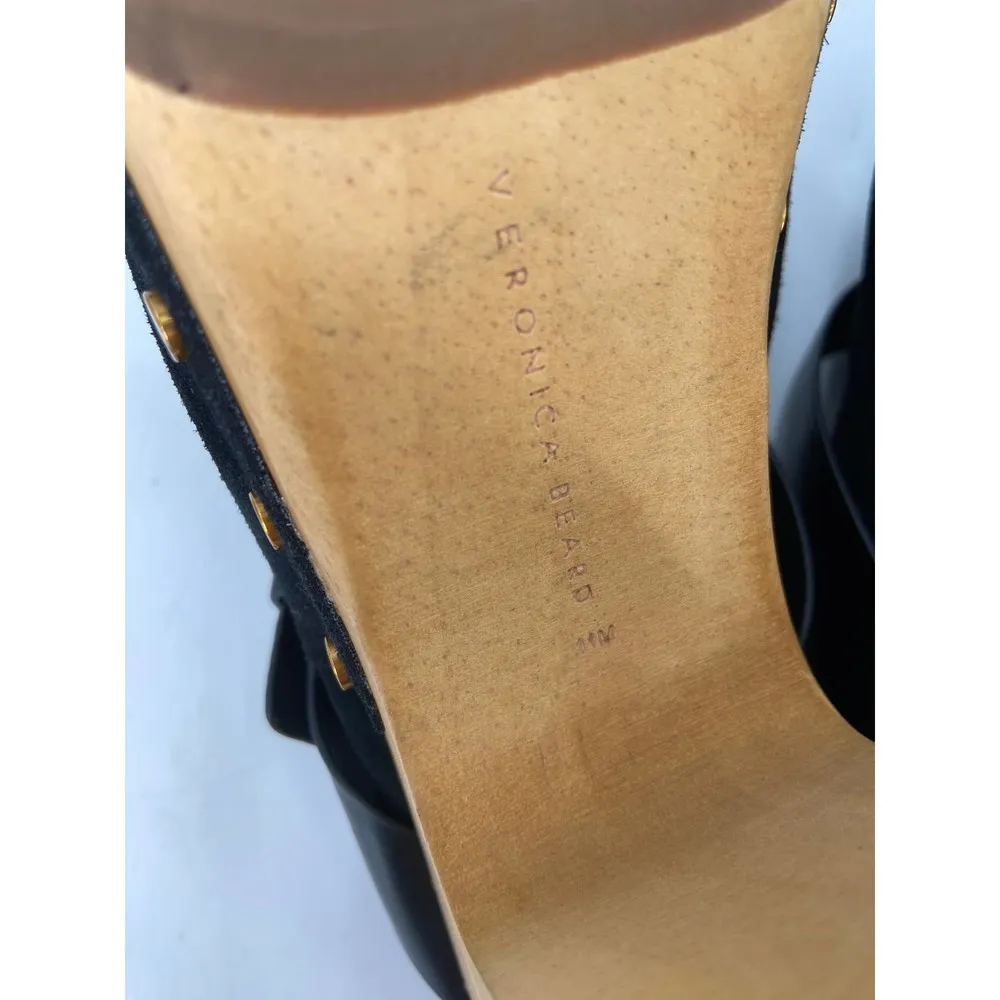 Veronica Beard Dacey Black Suede Studded Block Clog 11 NEW - Image 5