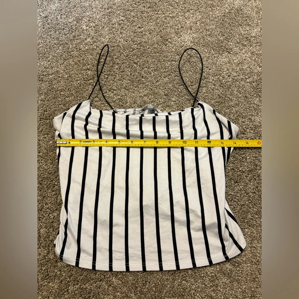 (Gaze) Striped Tank Top: Size Large Black - Image 3