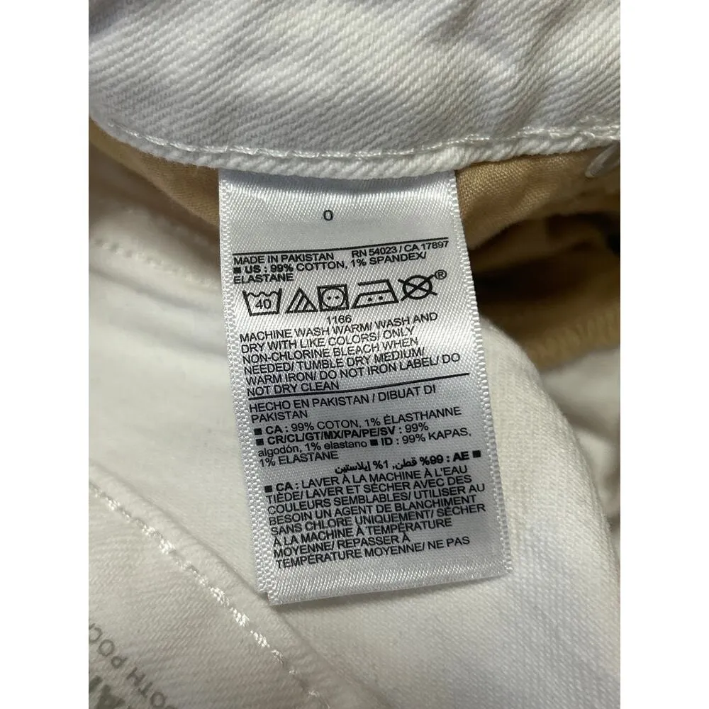 Old Navy High Rise OG Straight Women's White Cuffed Denim Jean Shorts Size 0 - Image 5