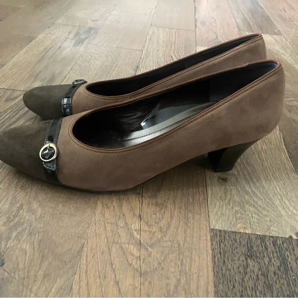 Ara Brown Suede Heel Shoe Size 7.5 - Image 3