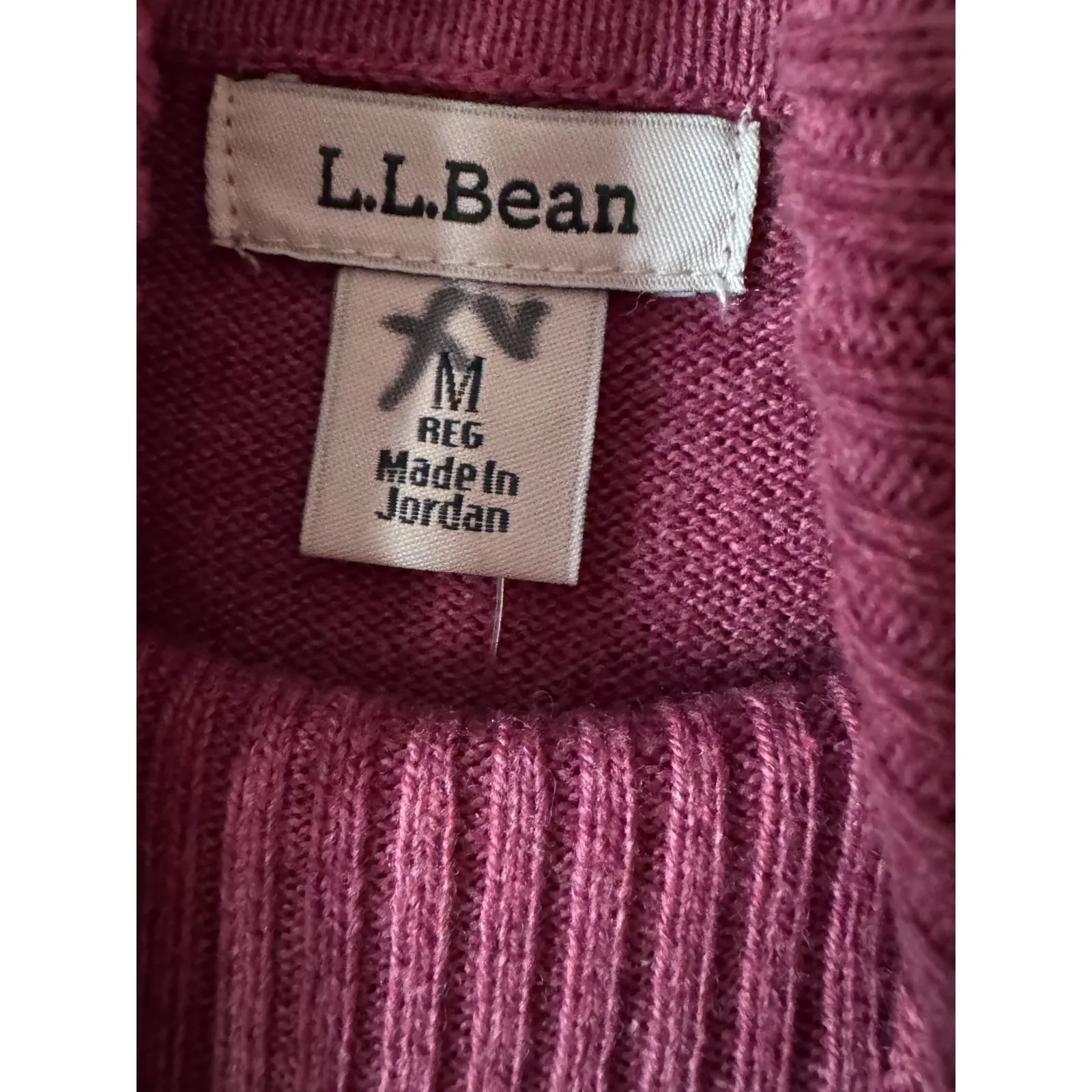 L.L Bean Fair Isle Turtleneck Sweater Cotton/Cashmere Cozy Cabin ski Purple Size M - Image 6