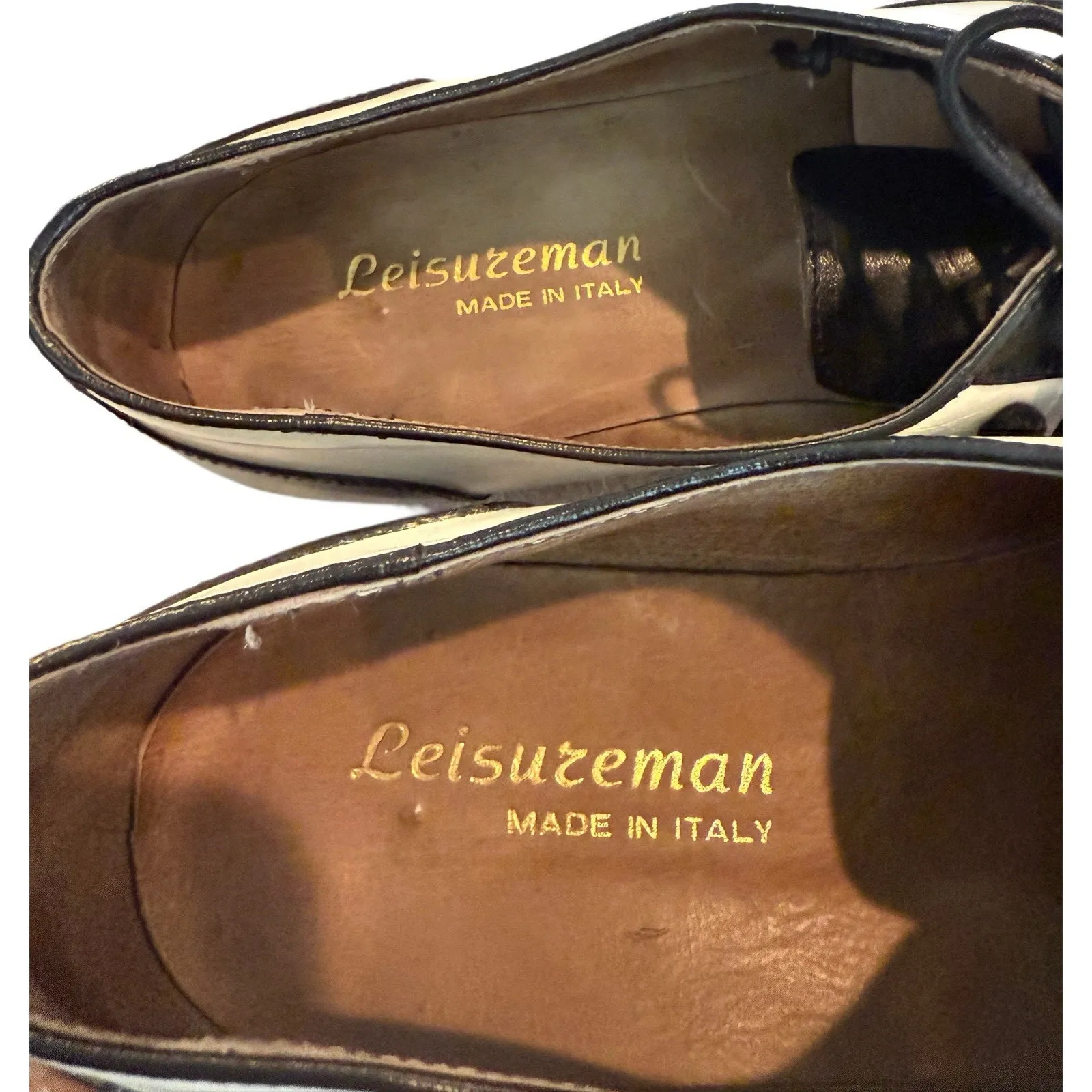 RARE VTG Italian Leather Spectator Shoes Women 9 - Image 4