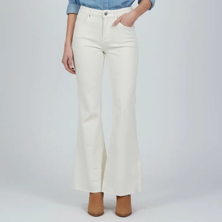 Wish List Jeans White Flare Leg High Waist Denim Pants‎ Size M - Image 3