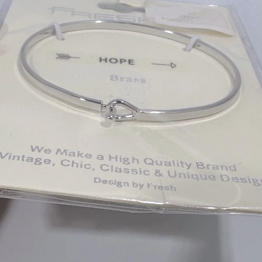 Fresh & Co “Hope” Silver Plated Brass Bangle Bracelet - Image 2