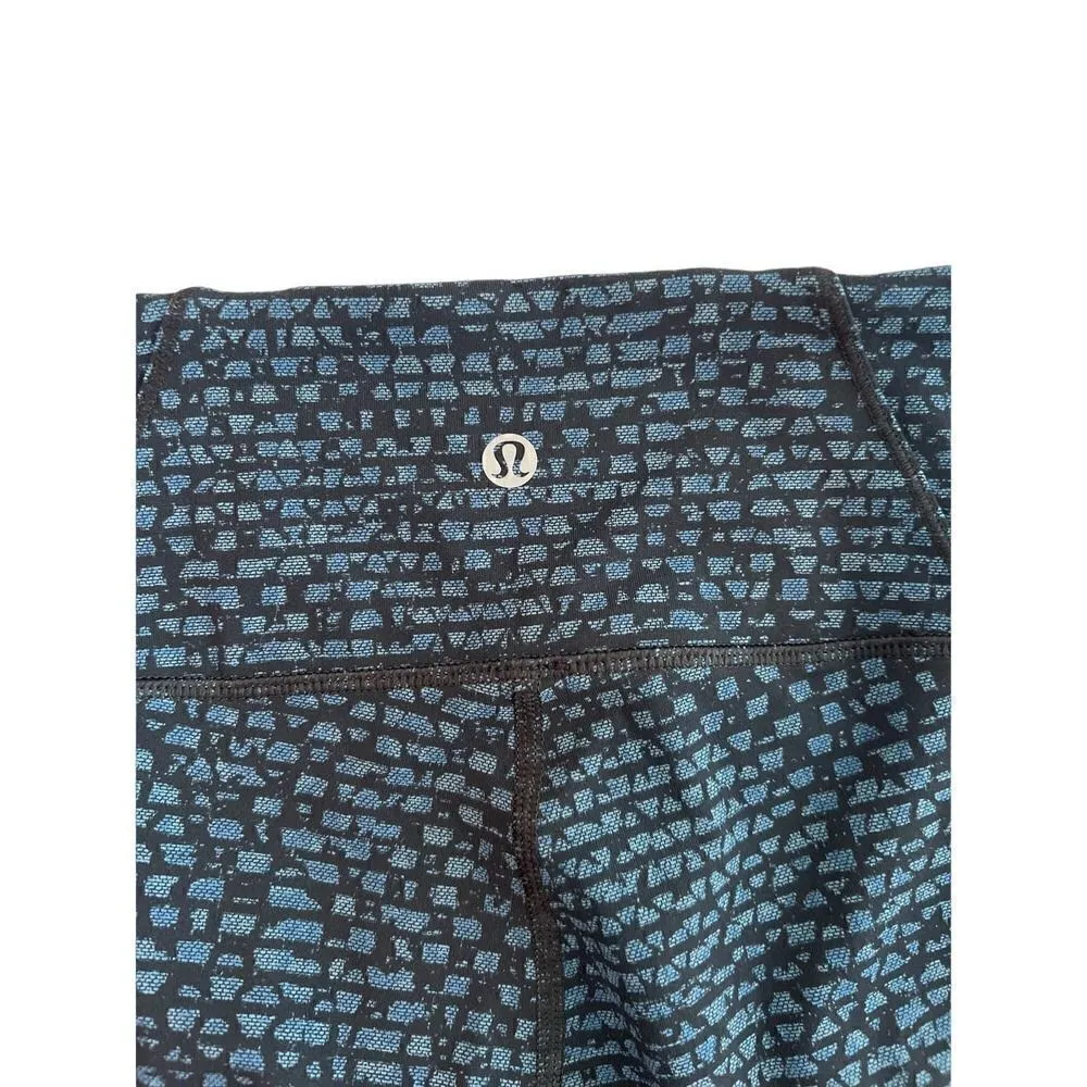 LULULEMON Deep Breath Crop Size 6 Shatter Weave Desert Teal Alberta Lake - Image 3