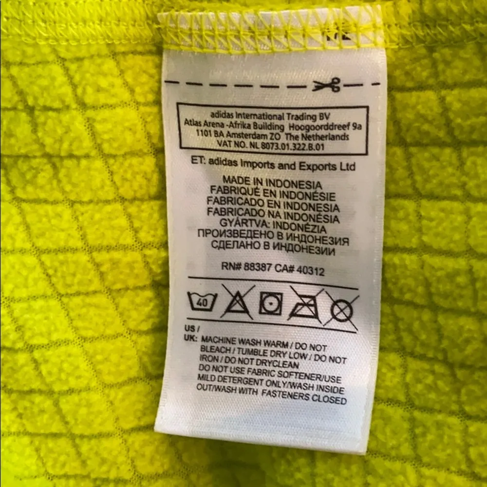 Adidas Climawarm Chartreuse Quarter Zip Size Large Quilred Magenta Accents. - Image 6