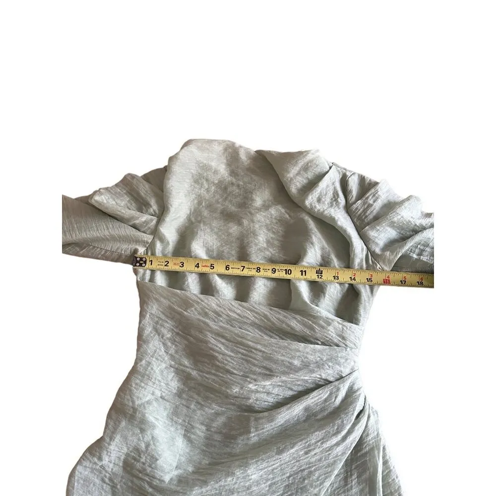 Asos Design Sage Green Draped Sleeve Wrap Skirt Maxi Dress UK 8 EU 36 US 4 - Image 8