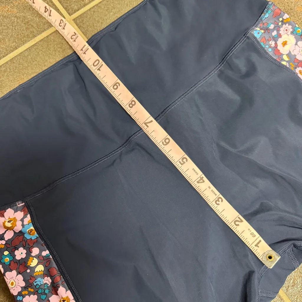 Liberty London Floral Side Pants Workout Leggings Navy Blue Small - Image 12