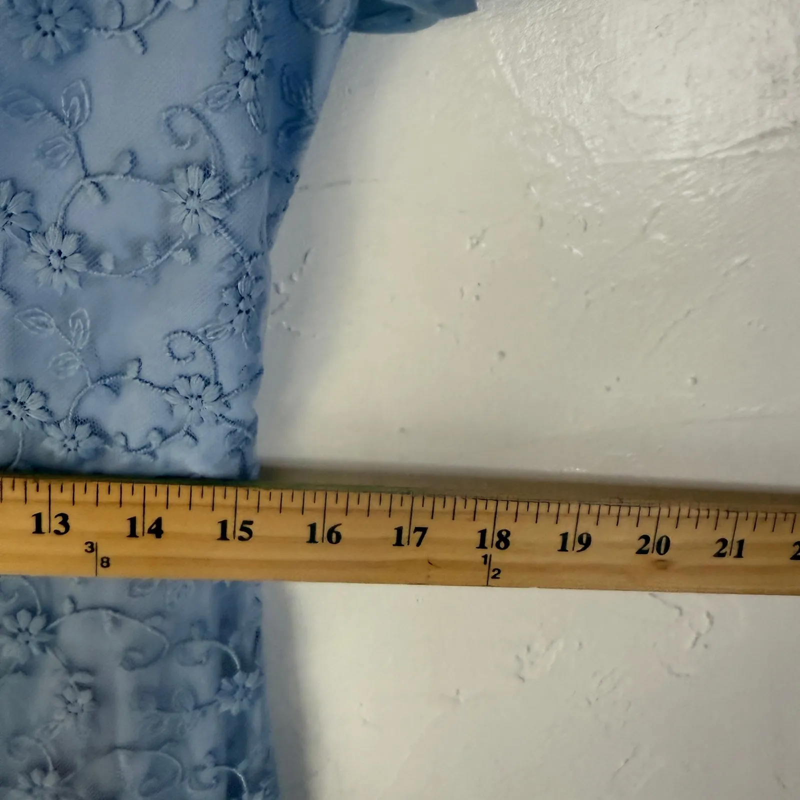 Sundance Light Blue Lace Floral Ruffle Trim Sleeveless Maxi‎ Dress Small Party - Image 3