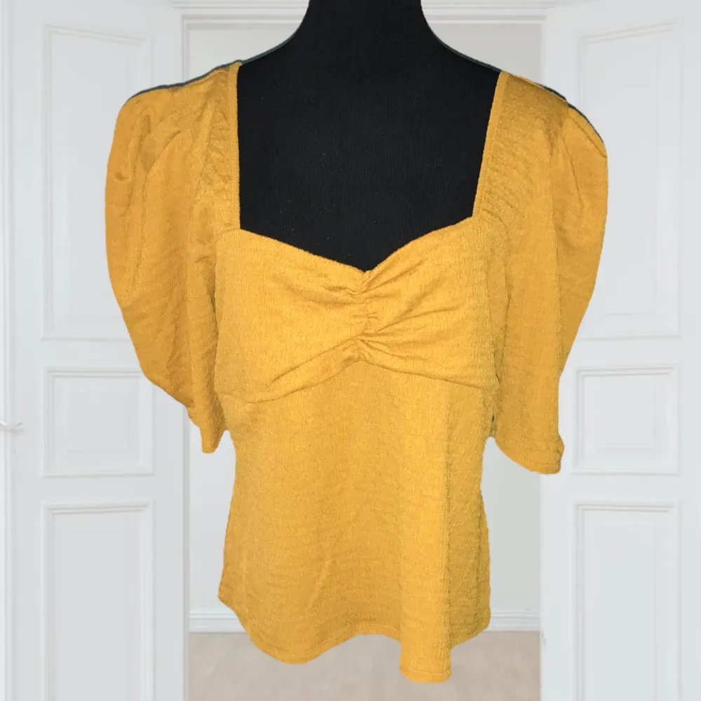 Women's sweetheart Top: Marc New York Mustard Blouse Top Size XL - Image 2