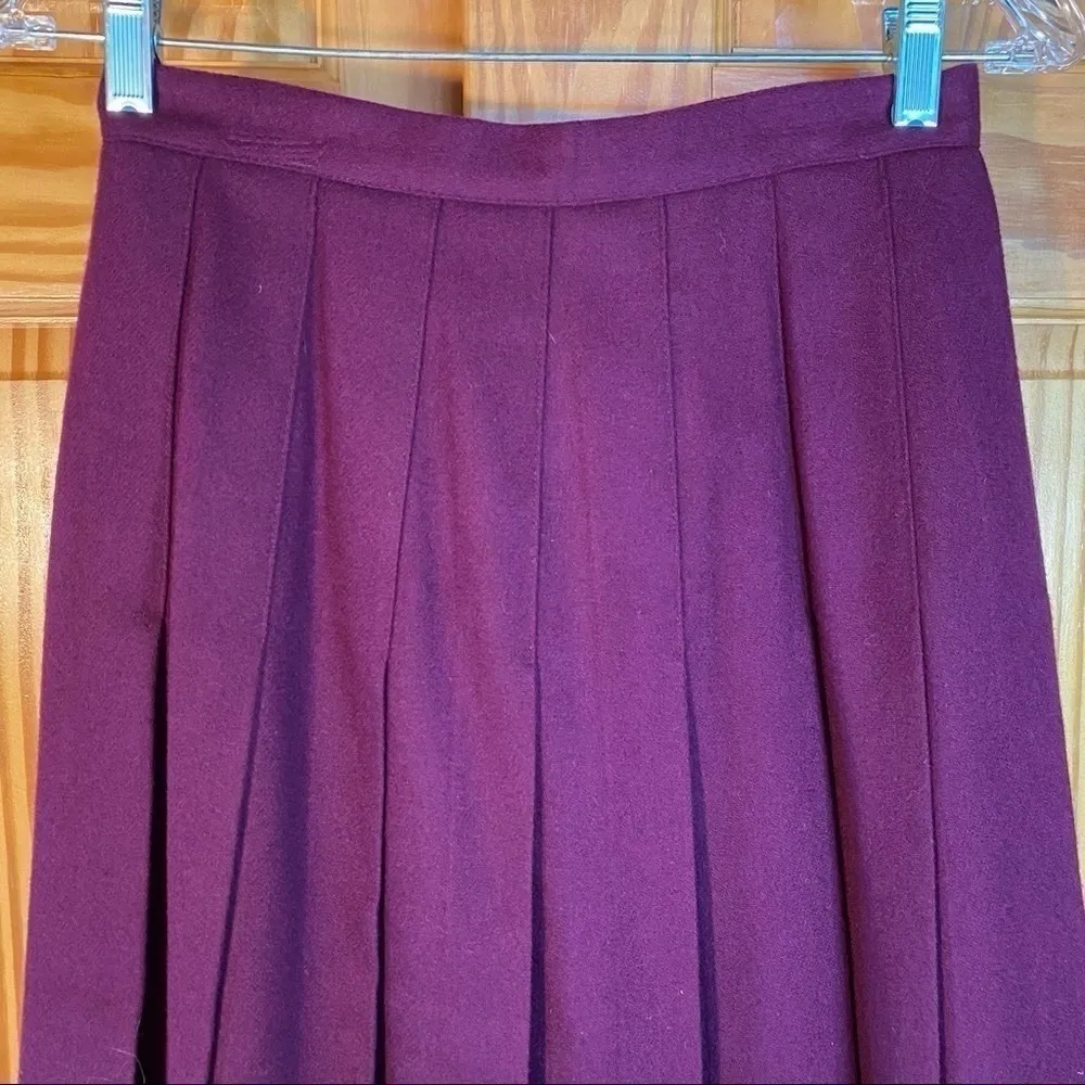 Vintage Koret Career Petites Wool Pleated Skirt Academia Preppy Size 8P - Image 2