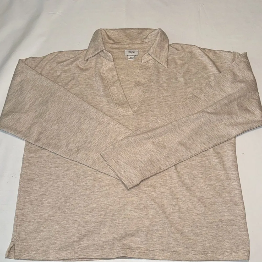 Women's JCrew Soft Terry Polo Top, Size Medium - Image 7