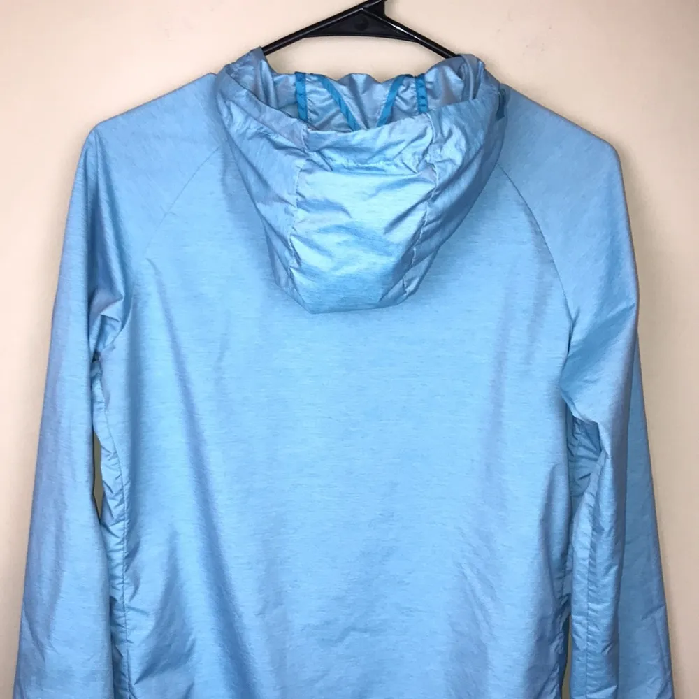 Nike Women’s N7 Blue Black Windbreaker Athletic Running Workout Hooded Jacket - Image 9