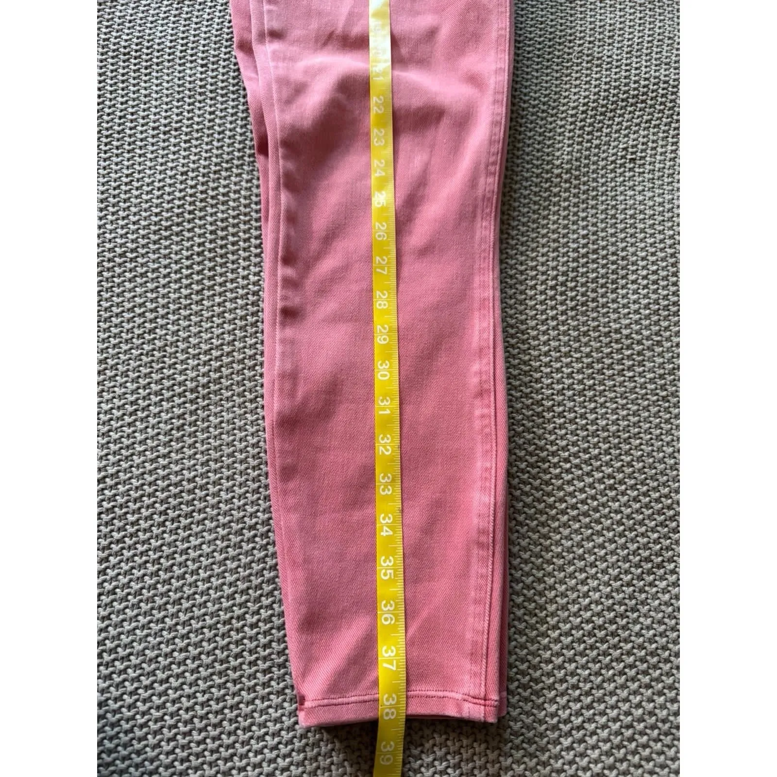 Spanx Women Pink Red Jean-ish Ankle Leggings Pull‎ On Stretch Size Medium - Image 10