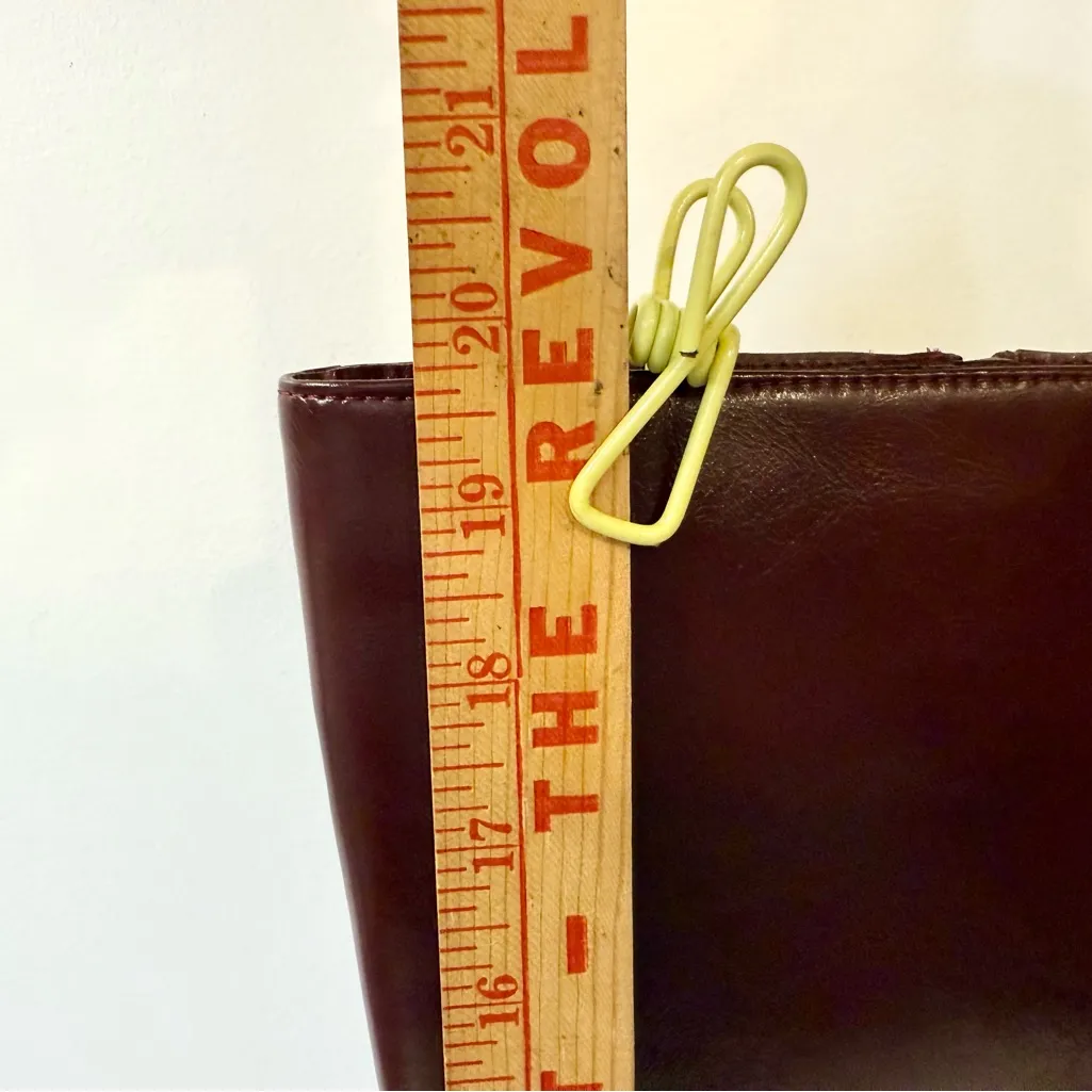 ZARA Women’s Faux Leather Knee High Burgundy Boots with Wide Heel Size EU 40 - Image 16