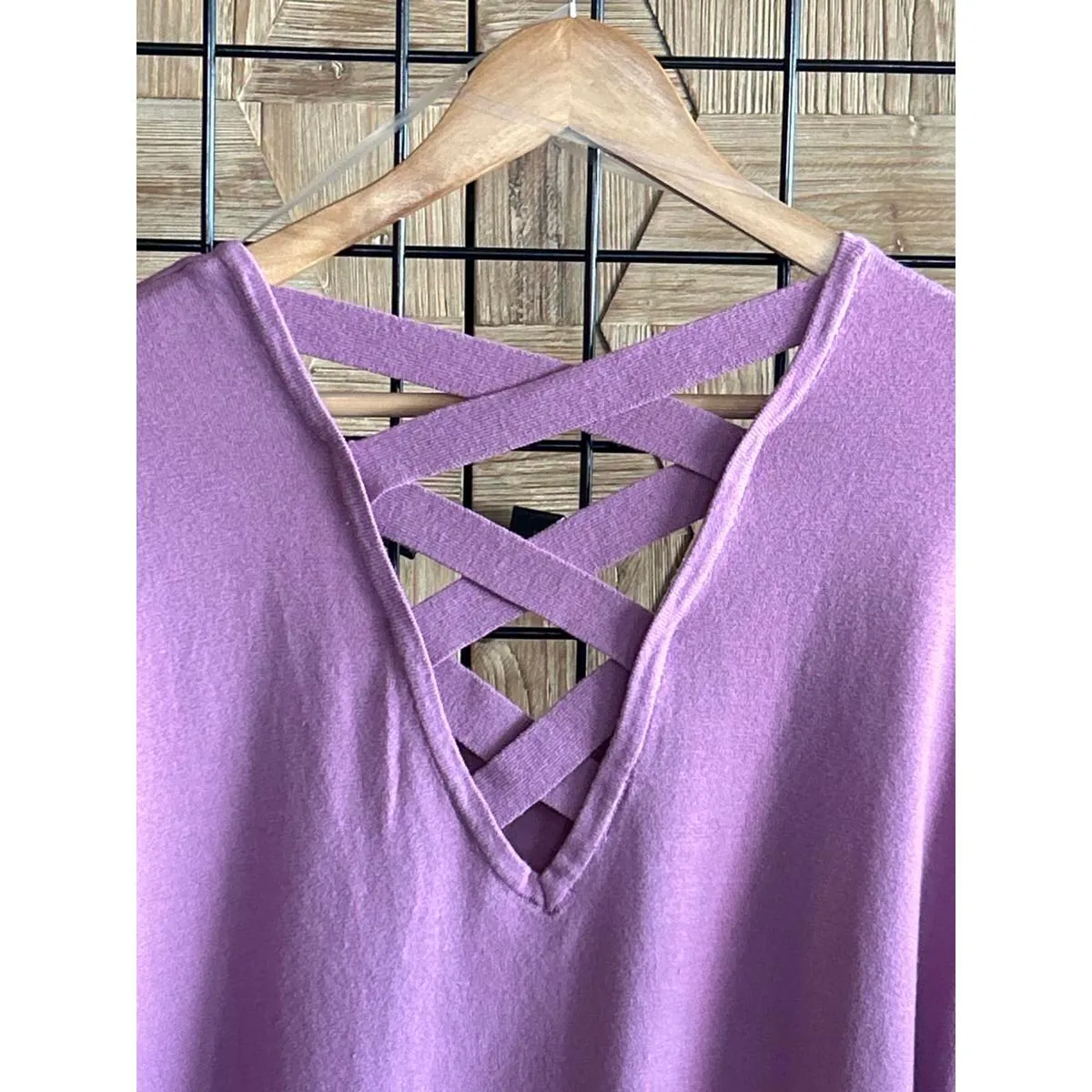 NWOT Love Ellie Womens Sweater 3X Purple Criss Cross Back Knit Pullover Casual Size undefined - Image 4