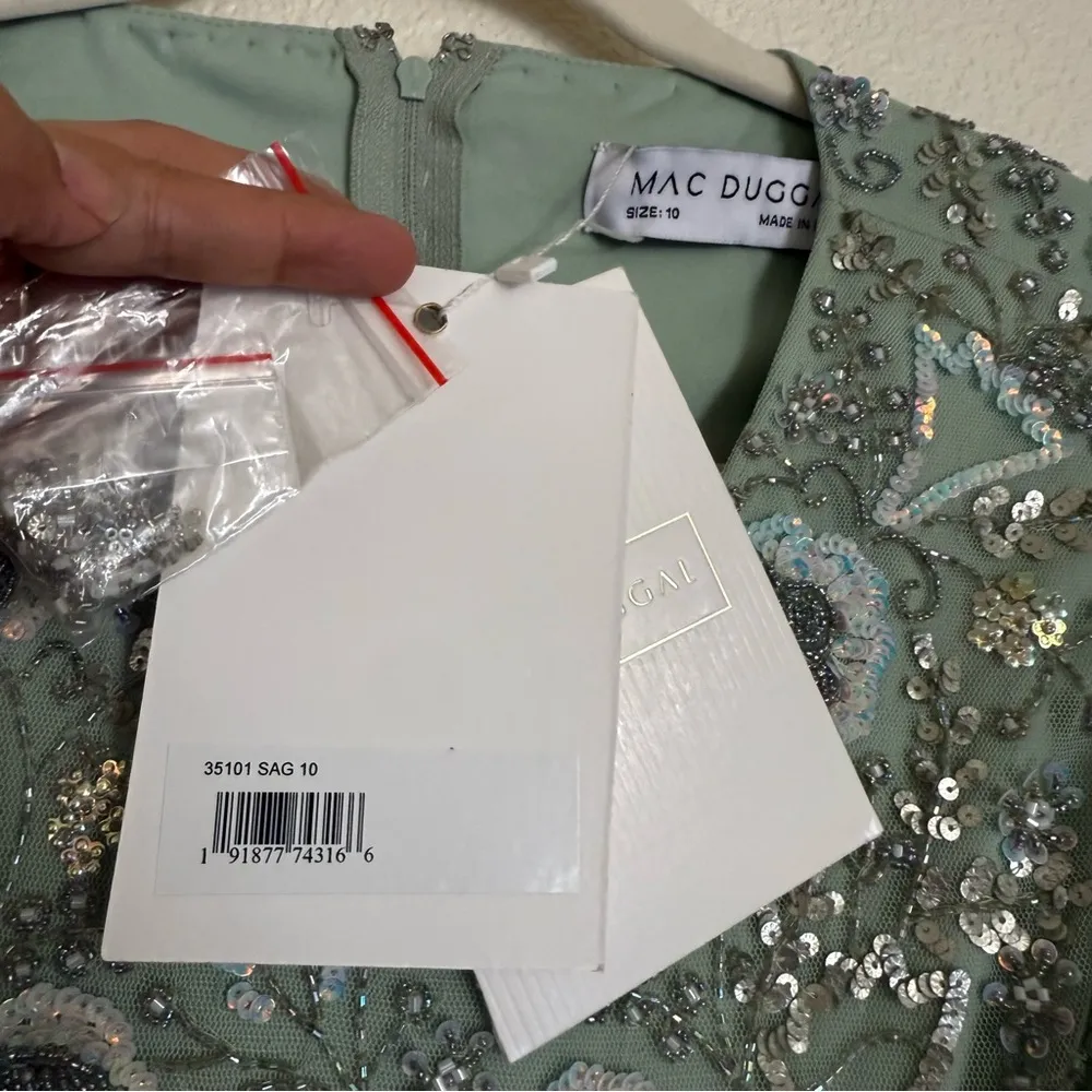 MAC DUGGAL Floral Beaded Ruffle Mini Dress - Image 7