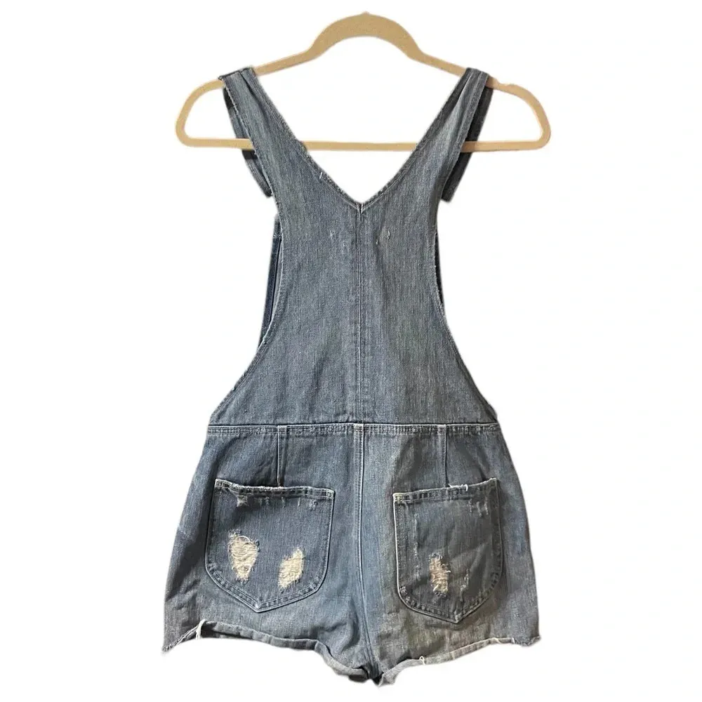 TULAROSA RACHEL DENIM OVERALL SHORTS - Image 3