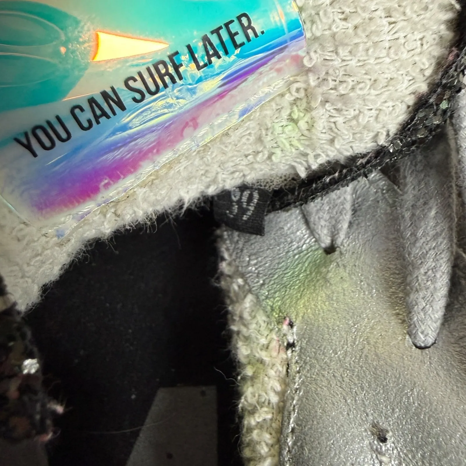 P448 Skate Black Glitter High Top Gray
Suede Sneaker Size US 8.5, EU 39 - Image 9