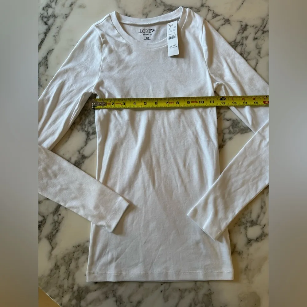 NWT j crew Long-sleeve Perfect-fit long-sleeve crewneck T-shirt tee XS white - Image 8